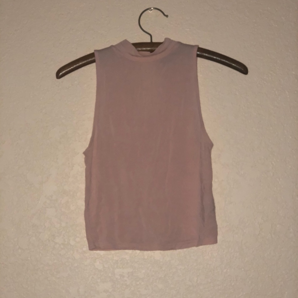 Soft Pink High Neck Crop Top